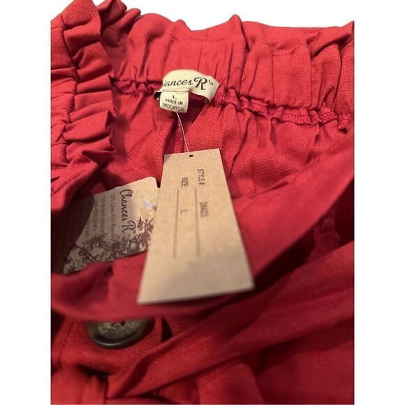 Charles R Red Belted Paperbag Shorts - Picture 5 of 5